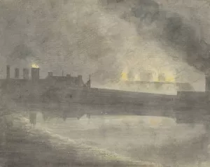 Foundry at Canon, Herefordshire Oil painting by John Baptist Malchair