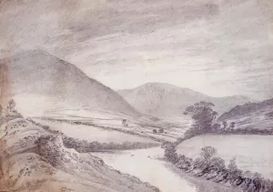 The Dovy Near Pont Finant, Dynas Mawddwy by John Baptist Malchair - Oil Painting Reproduction
