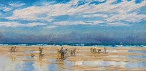 Cocklefishers at Gravelines by John Brett Oil Painting