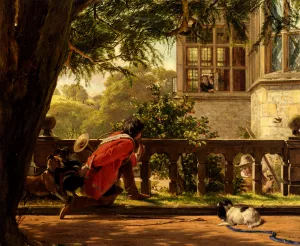 A Hunting Morning by John Callcott Horsley Oil Painting