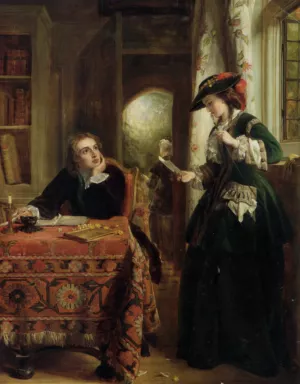 The Poets Theme by John Callcott Horsley Oil Painting