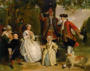 The Unwilling Salute by John Callcott Horsley - Oil Painting Reproduction