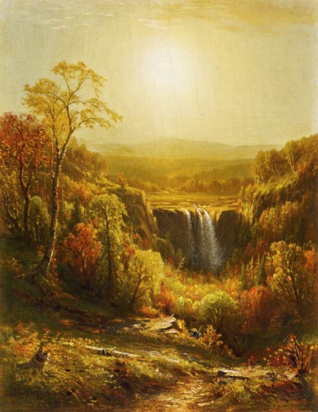 Main Product Photo of Sunset, Kaaterskill Falls Painting by John Carleton Wiggins