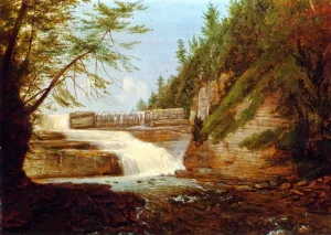 View of High Fall, Trenton Falls painting by John Carlin