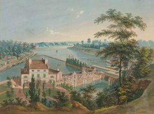 Water works in Fairmount Park, Philadelphia by John Caspar Wild Oil Painting