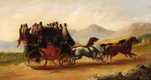 Stagecoach Scene by John Charles Maggs Oil Painting