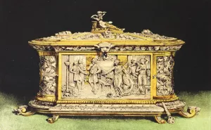 Casket in Oxydised Silver by John Charles Robinson Oil Painting