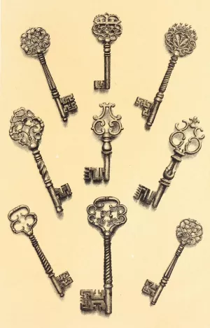 Chiselled Steel Keys of the Sixteenth and Seventeenth Centuries by John Charles Robinson Oil Painting