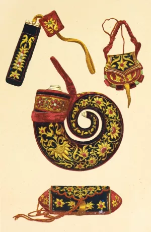 Indian Powder-Horn and Three Pieces of Matchlock Furniture by John Charles Robinson Oil Painting