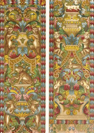 Italian Embroidered Silk Hangings by John Charles Robinson Oil Painting