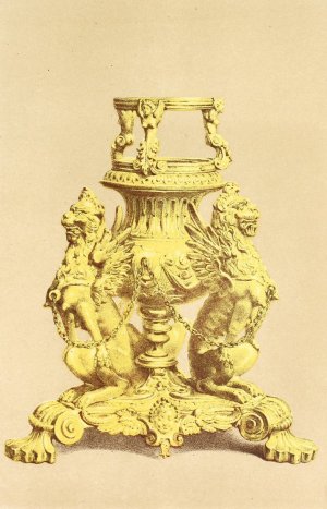 Lamp-Stand, in Gilt Bronze. Italian Cinque-Cento Work by John Charles Robinson Oil Painting