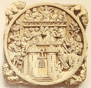 Mirror Case of the Fourteenth Century, in Carved Ivory by John Charles Robinson Oil Painting