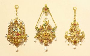Pendant Jewels in Gold, Enamelled, and Set with Precious Stones by John Charles Robinson Oil Painting