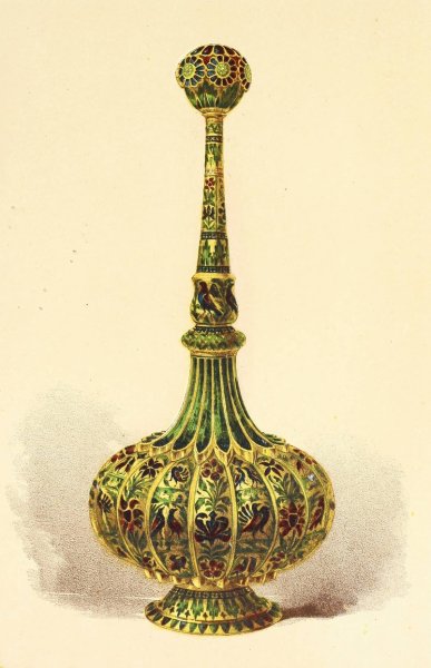 Rosewater Bottle, or Sprinkler, in Silver Gilt, and Enamelled  by John Charles Robinson - Hand-Painted Oil Painting Reproduction