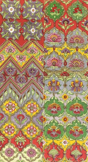 Sheet of Persian Designs for Textile Fabrics by John Charles Robinson Oil Painting