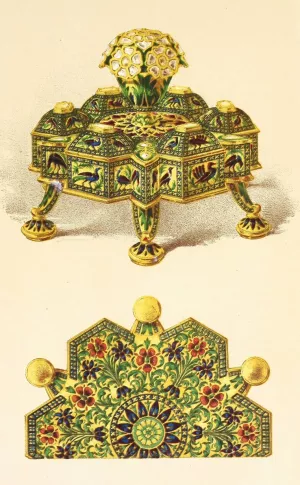 Spice-Box in Silver Gilt, enriched with Translucent Enamels by John Charles Robinson Oil Painting