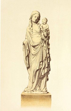 Statuette of the Virgin and Child, in Carved Boxwood by John Charles Robinson Oil Painting