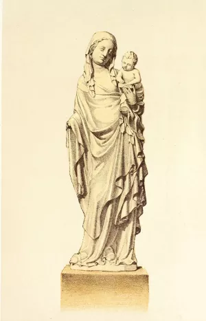Statuette of the Virgin and Child, in Carved Boxwood by John Charles Robinson Oil Painting
