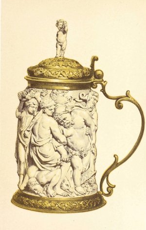 Tankard in Carved Ivory, mounted in Silver Gilt. Flemish by John Charles Robinson Oil Painting