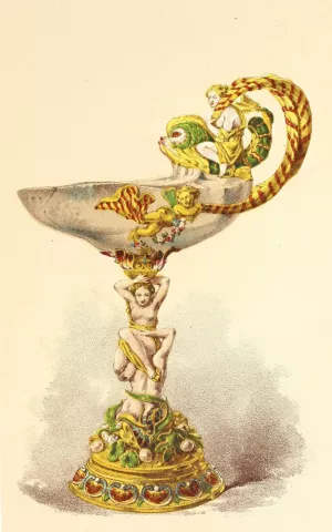 Tazza in Oriental Onyx, mounted in Enamelled Gold by John Charles Robinson Oil Painting