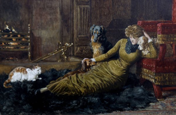 Her Favourites  by John Charlton - Hand-Painted Oil Painting Reproduction