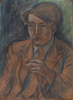 Forstudie til portraet af maleren og grafikeren Soren Hjorth Nielsen by John Christensen Oil Painting