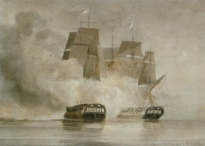 A Drawn Battle Between the French Frigate Arethuse and the British