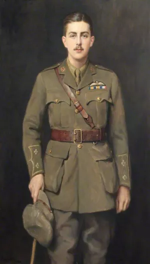 Lieutenant Evan Davies Jones, Royal Flying Corps painting by John Collier