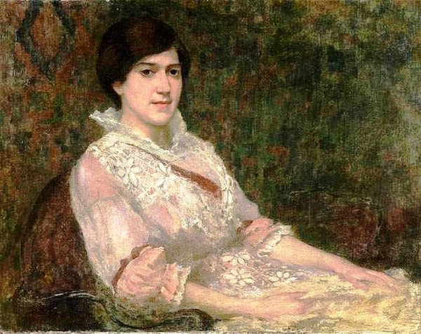 Portrait of a Woman in Pink Dress by John Collier - Hand-Painted Oil Painting Reproduction