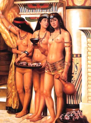 The Pharaoh's Handmaidens by John Collier Oil Painting