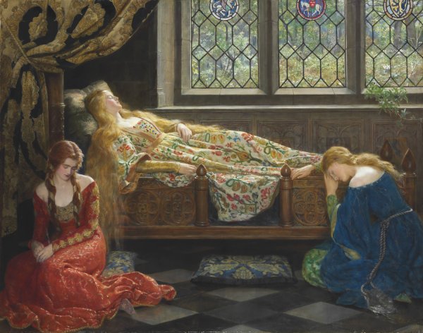 The Sleeping Beauty  by John Collier - Hand-Painted Oil Painting Reproduction