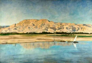 Theban Hills from Luxor by John Collier Oil Painting