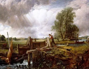 A Boat Passing a Lock by John Constable - Oil Painting Reproduction
