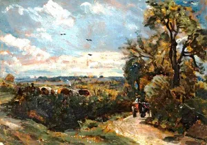 A Cart on a Lane at Flatford painting by John Constable