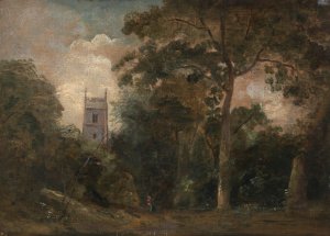 A Church in the Trees by John Constable Oil Painting