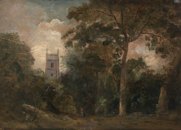 A Church in the Trees by John Constable - Hand-Painted Oil Painting Reproduction