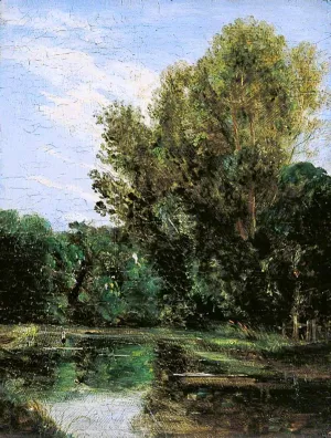 A Corner of Hampstead Ponds, London by John Constable - Oil Painting Reproduction