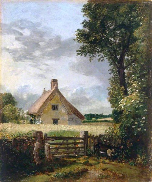 Main Product Photo of A Cottage in a Cornfield Painting by John Constable