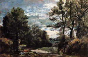 A Lane Near Flatford Oil painting by John Constable