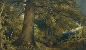 A Young Girl In A Woodland Landscape by John Constable Oil Painting