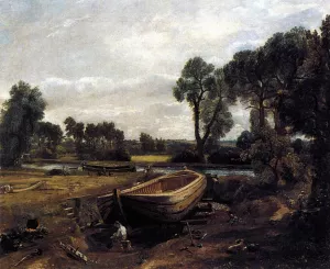 Boat-Building Near Flatford Mill by John Constable - Oil Painting Reproduction