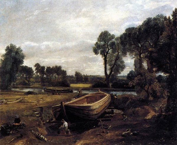 Main Product Photo of Boat-Building Near Flatford Mill Painting by John Constable