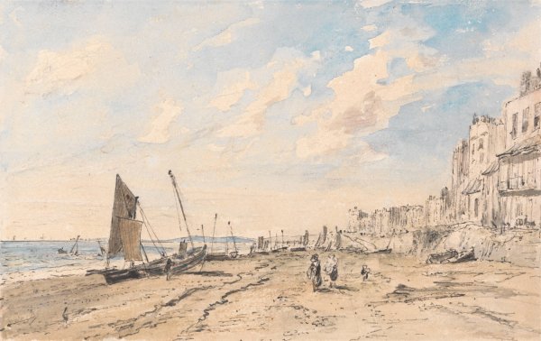 Brighton Beach Looking West by John Constable - Hand-Painted Oil Painting Reproduction