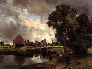 Dedham Lock and Mill Oil painting by John Constable