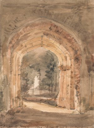 East Bergholt Church, Looking Out the South Archway of the Ruined Tower by John Constable Oil Painting