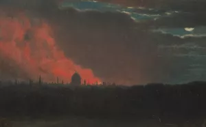 Fire in London, Seen from Hampstead by John Constable Oil Painting