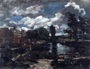 Flatford Mill from a Lock on the Stour Oil painting by John Constable