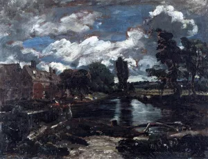 Flatford Mill from a Lock on the Stour Oil painting by John Constable
