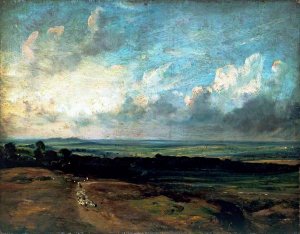 Hampstead Heath, Harrow in the Distance Oil painting by John Constable