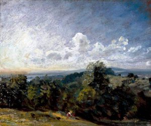 Hampstead Heath Looking West Towards Harrow I Oil painting by John Constable